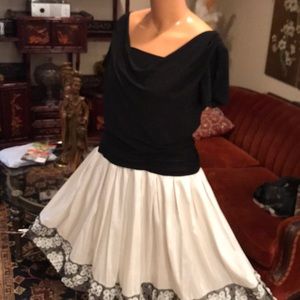 Black & ivory skater dress size 18 1x party okay